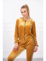 Velúrová súprava s ozdobnými stuhami horčicová Velúrová súprava s ozdobnými stuhami horčicová