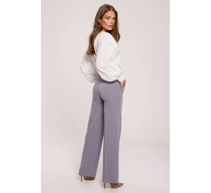 Klasické kalhoty s rovnými nohavicemi šedá model 18003687 - Makover Klasické kalhoty s rovnými nohavicemi šedá model 18003687 - Makover