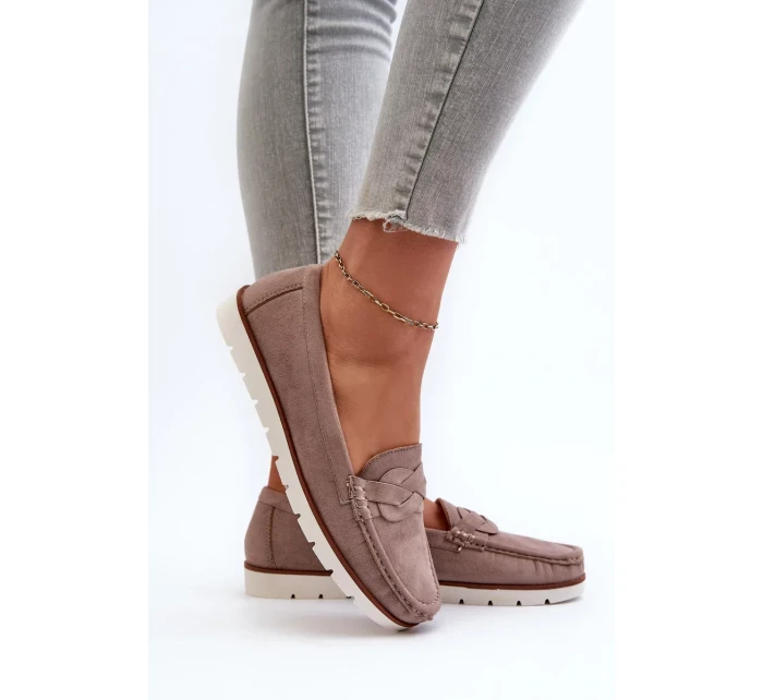 Dámske mokasíny z ekologického semišu, tmavobéžové Nestalia Dámske mokasíny z ekologického semišu, tmavobéžové Nestalia