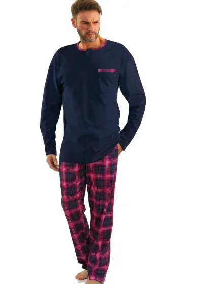 PÁNSKE ŽAKÁROVÉ PYŽAMO S DLHÝM RUKÁVOM 2576/21