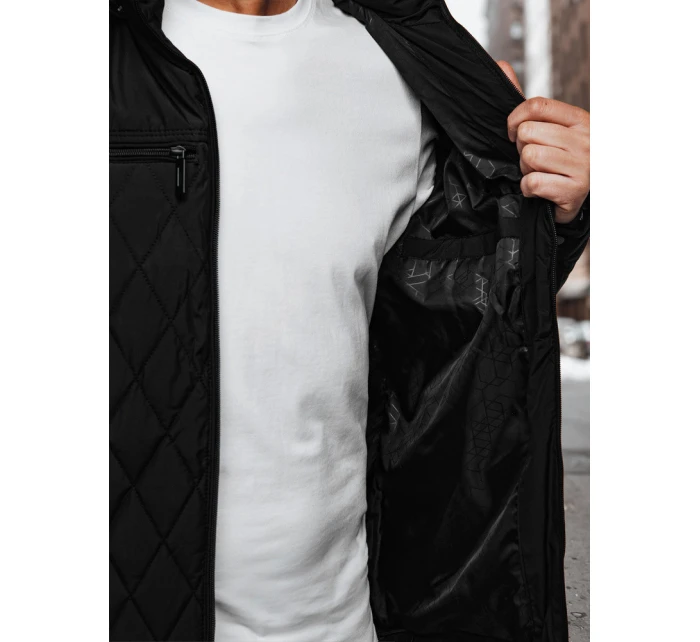 Pánská prošívaná bunda s kapucí černá Dstreet model 21982978 - FashionStreet