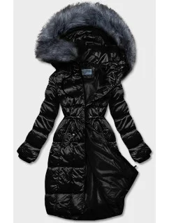 Dámska metalická zimná bunda čierna (B8073-1)