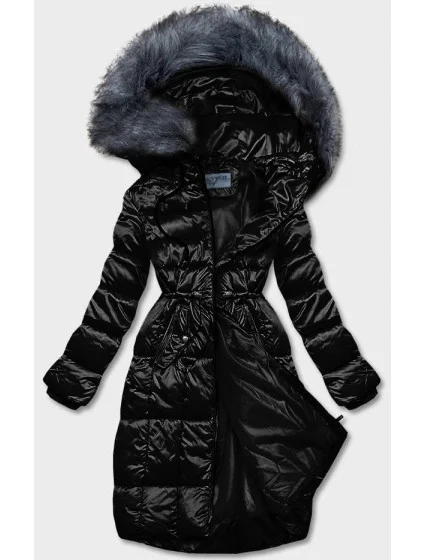 Dámska metalická zimná bunda čierna (B8073-1)