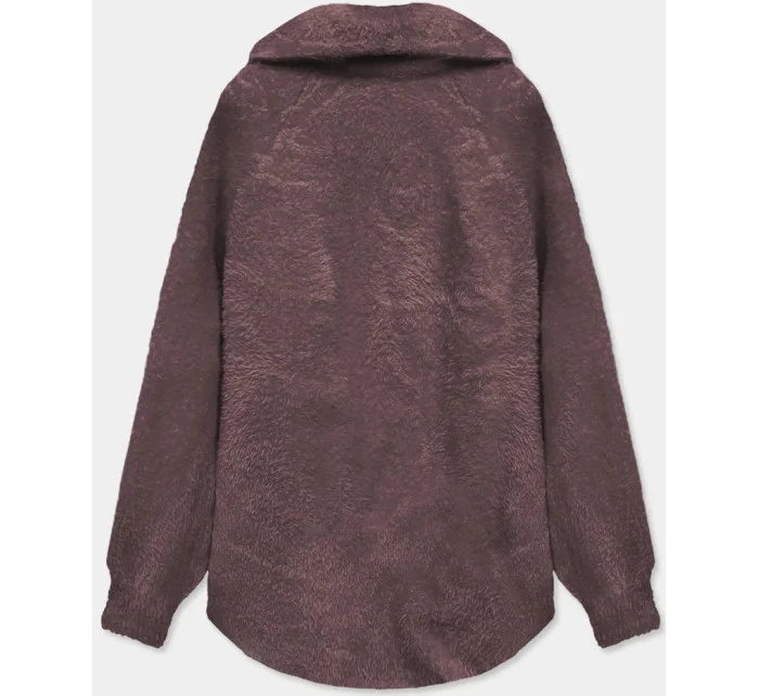 Krátky prehoz cez oblečenie typu alpaka v tmavo kakaovej farbe (CJ65)