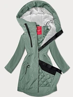 Ľahko zateplená dámska bunda s kapucňou LHD svetlozelená (LHD-24589)