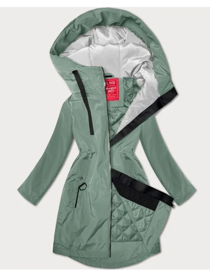 zateplená světle zelená dámská bunda s kapucí model 20930843 - LHD zateplená světle zelená dámská bunda s kapucí model 20930843 - LHD