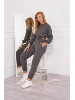 Zateplená súprava s krátkou mikinou grafitová