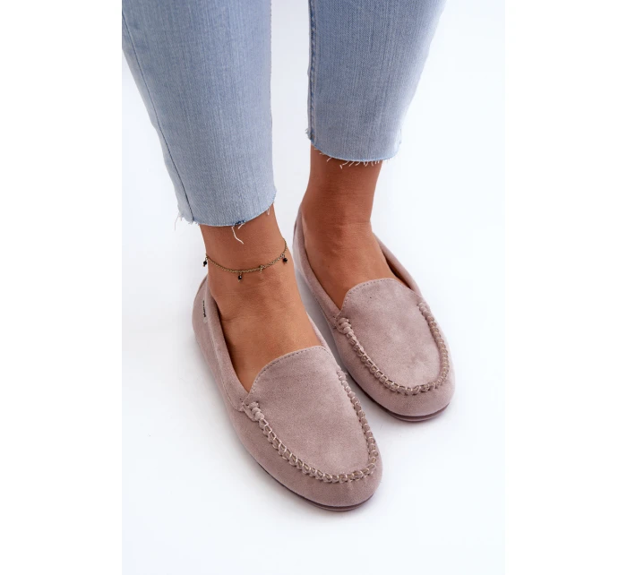 Mokasyny Damskie Z Eko Zamszu Fioletowe Amrutia