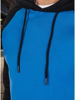 Pánska základná mikina s kapucňou modrá FashionStreet BX5893