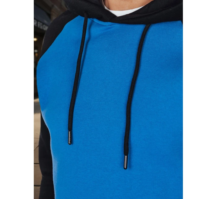 Pánska základná mikina s kapucňou modrá FashionStreet BX5893