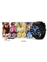 Černý silikonový řemínek + černý náramek model 21805557 - VELTORI