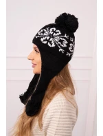 Dámská klapka na uši černá model 20536197 - K-Fashion Dámská klapka na uši černá model 20536197 - K-Fashion