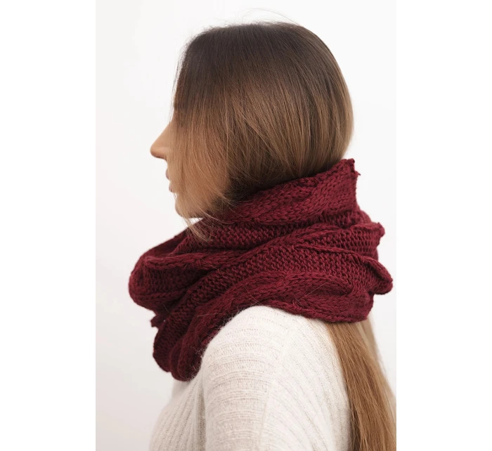 Dámský pletený vlněný měkký a teplý bordový model 21866346 - K-Fashion Dámský pletený vlněný měkký a teplý bordový model 21866346 - K-Fashion