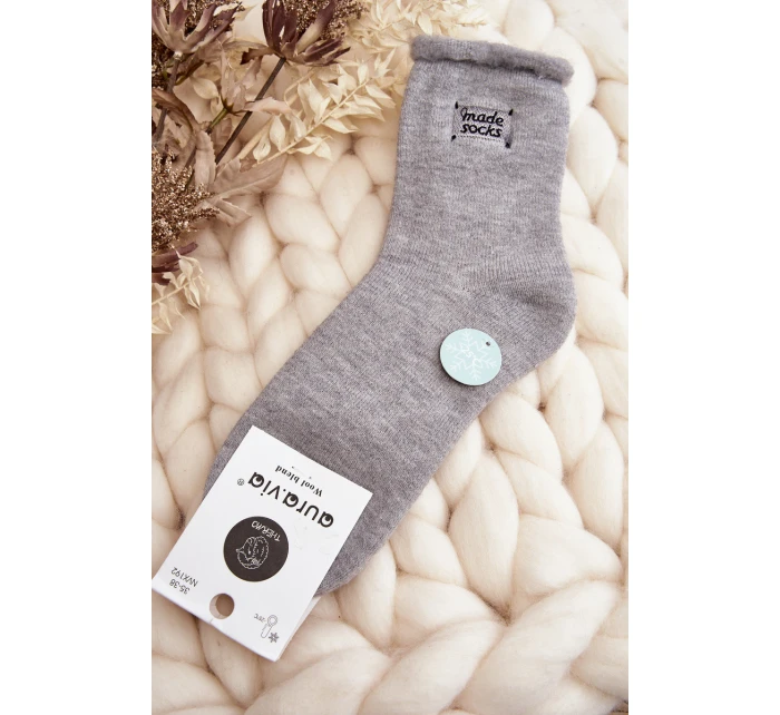 Damskie Grube Skarpety Szare