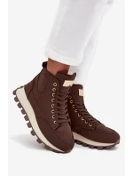 Ocieplane Trapery Damskie Na Platformie Brązowe Marivira Ocieplane Trapery Damskie Na Platformie Brązowe Marivira