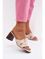 Dámské lodičky na podpatku s pásky Eko semiš Béžové Corivelle Dámské lodičky na podpatku s pásky Eko semiš Béžové Corivelle