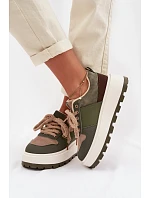 Zateplené dámské tenisky na platformě Zelená Florinda