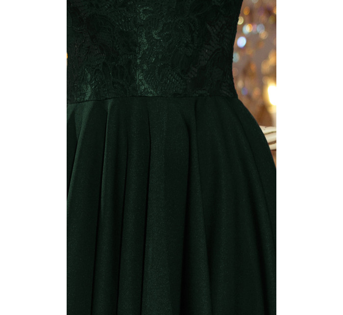 Šaty s čipkovým výstrihom Numoco NICOLLE - zelené