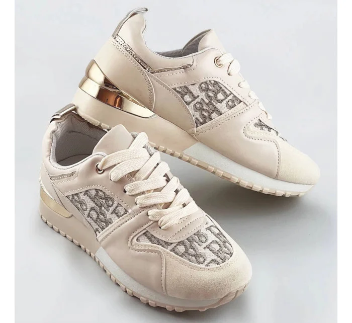 Béžové dámske tenisky adidasky so zvýšenou podrážkou (666-20) Béžové dámske tenisky adidasky so zvýšenou podrážkou (666-20)