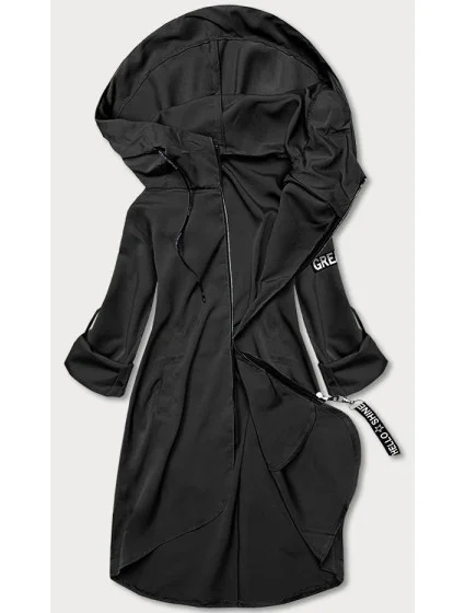 Tenký černý asymetrický dámský přehoz přes oblečení model 18001553 - S'WEST