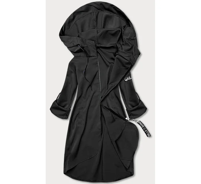 Tenký černý asymetrický dámský přehoz přes oblečení model 18001553 - S'WEST