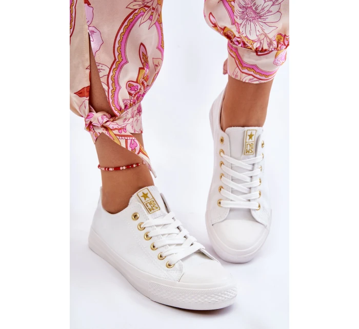 Dámské Klasické Tenisky Bílé a zlatá model 21607873 - EVENTO Dámské Klasické Tenisky Bílé a zlatá model 21607873 - EVENTO