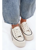 Dámské Kožené Tenisky Na Platformě model 21691395 Bílé - Goe