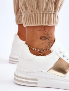 Klasické sportovní boty bílé a zlaté Follow Me