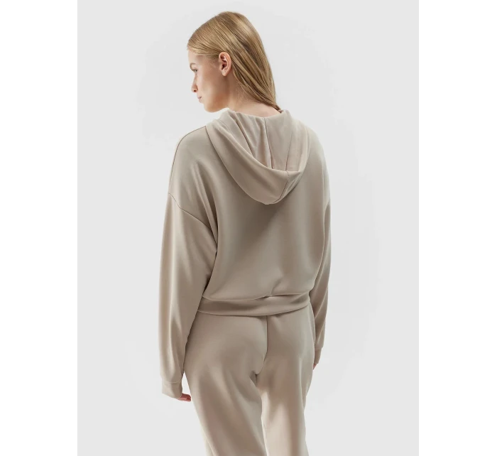 Dámská mikina s kapucí a zipem 4F - hnědá Dámská mikina s kapucí a zipem 4F - hnědá