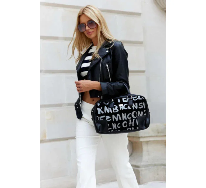 Dámská kabelka Šedá s potiskem model 18978790 - PETERSON Dámská kabelka Šedá s potiskem model 18978790 - PETERSON