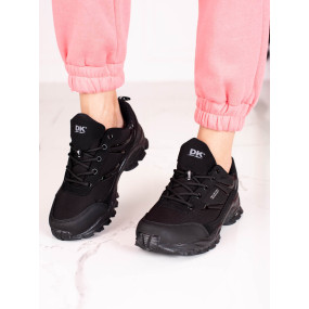 Trendy dámske trekingové topánky čierne bez podpätku