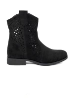 Vynikajúce dámske členkové topánky čierne bez podpätku Vynikajúce dámske členkové topánky čierne bez podpätku