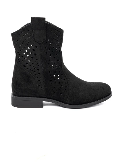 Vynikajúce dámske členkové topánky čierne bez podpätku Vynikajúce dámske členkové topánky čierne bez podpätku