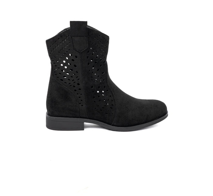 Vynikajúce dámske členkové topánky čierne bez podpätku Vynikajúce dámske členkové topánky čierne bez podpätku