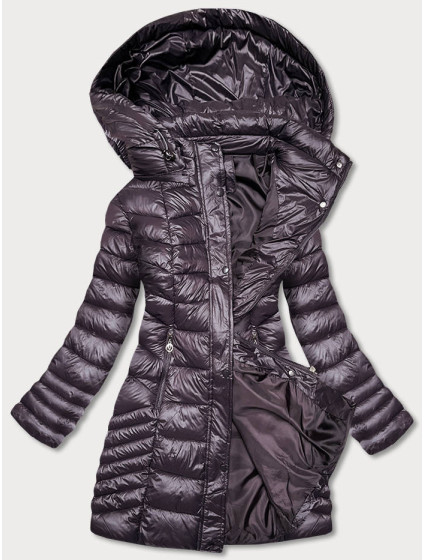 Ľahká dámska prešívaná zimná bunda v baklažánovej farbe (Z2821-12)