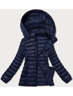 Tmavomodrá dámska prešívaná bunda s kapucňou J Style (16M9102-215)