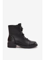 Skórzane Botki Damskie Z Ozdobnymi Kwiatkami Ocieplane Czarne Belverine Skórzane Botki Damskie Z Ozdobnymi Kwiatkami Ocieplane Czarne Belverine