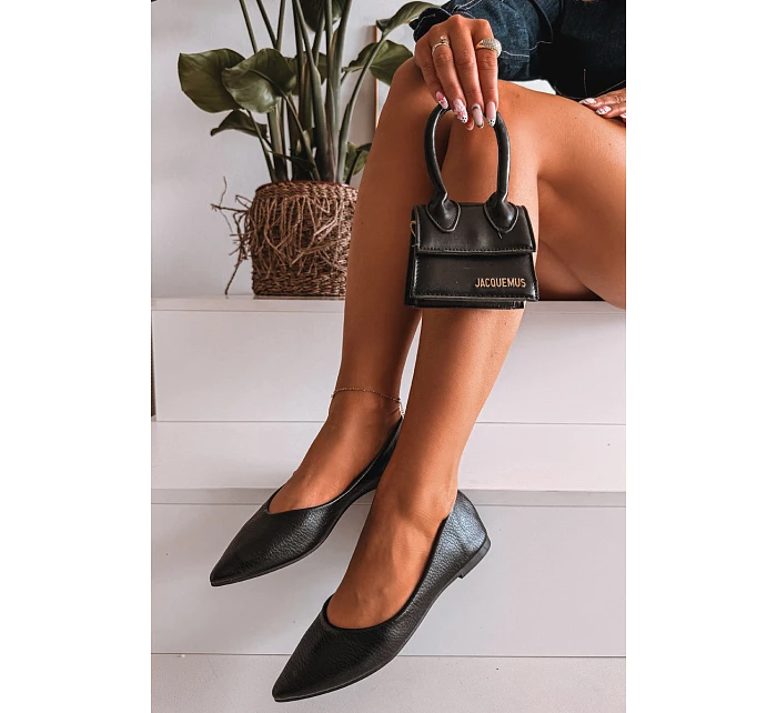 Černé baleríny z eko kůže model 22091924 - Boto