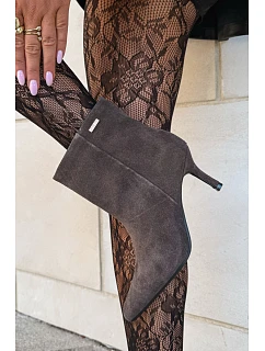 Kožené semišové kotníčkové boty na podpatku s podšívkou Big Star model 22386424 Hnědé - Big Star Shoes