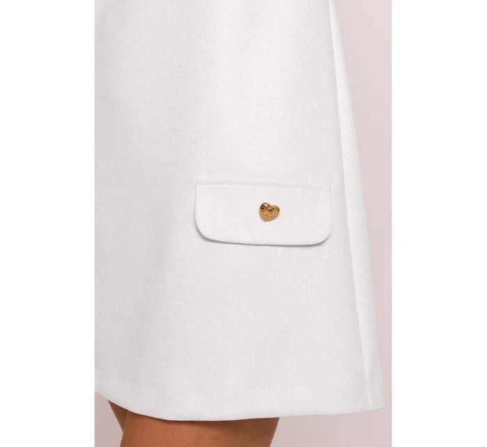 model 21061547 Mini šaty áčkového střihu krémové - Moe model 21061547 Mini šaty áčkového střihu krémové - Moe