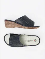 Jedinečné dámske tmavomodré ponožky s klinom