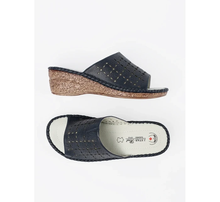 Jedinečné dámske tmavomodré ponožky s klinom