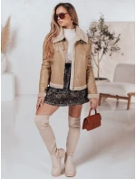 Dámská kožená bunda s ovčí kůží khaki Dstreet model 21982039 - FashionStreet