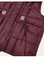 Dámska páperová bunda bez kapucne Goodlookin Burgundy (B8600-27)
