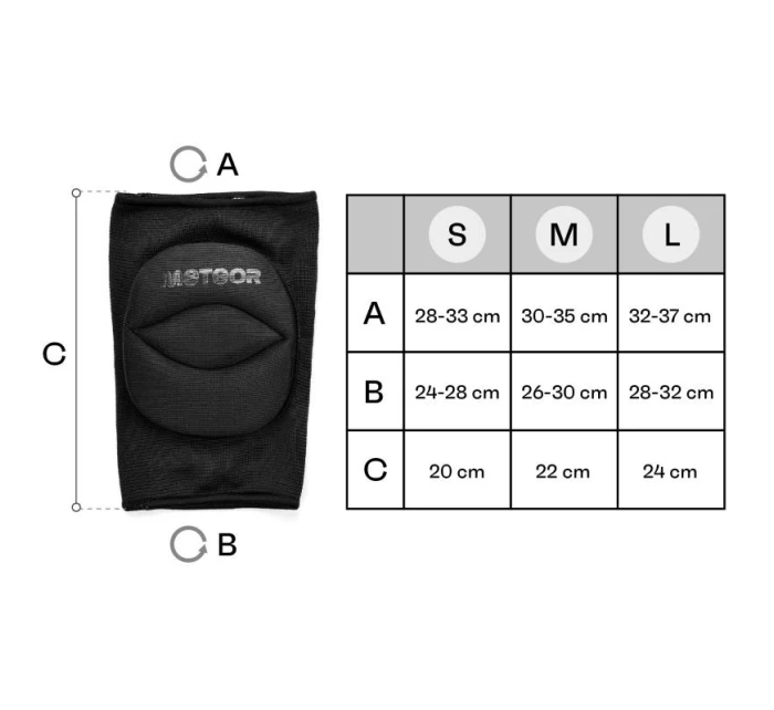 Volejbalové chrániče kolien Meteor S čierne Volejbalové chrániče kolien Meteor S čierne
