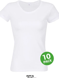 185 Women tričko pro potisk z bio 10 ks white model 22458283 - RTP