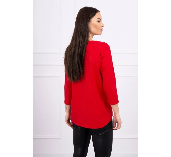 Blúzka s 3D grafikou plameniaka červená