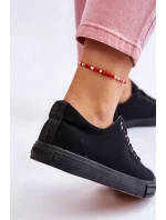Damskie Wiązane Klasyczne Trampki Czarne Eleya