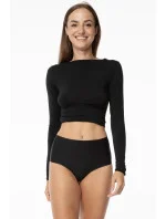 Dámské bezešvá košilka s dlouhým rukávem Simple Longsleeve Černá - Julimex