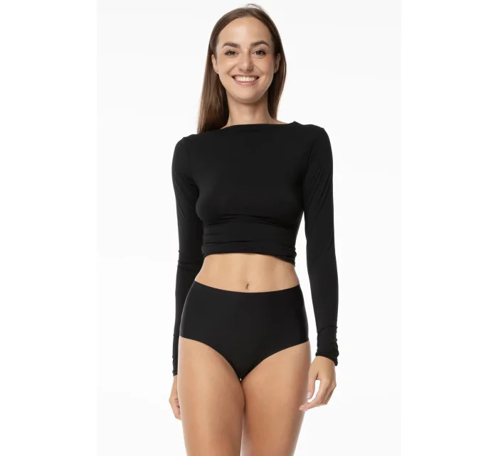 Dámské bezešvá košilka s dlouhým rukávem Simple Longsleeve Černá - Julimex